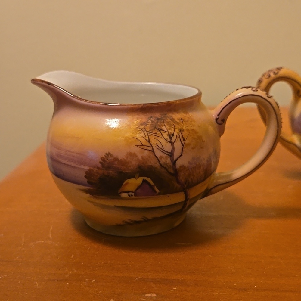 Noritake Japan Handpainted Creamer and Sugar Bowl - Picture 2 of 9